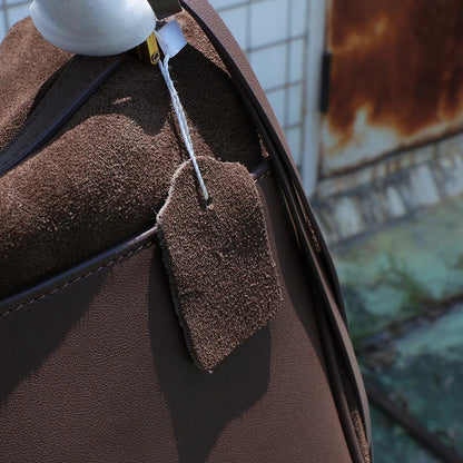 Autumn Winter Suede Leather Tote – Frosted Cowhide High-Capacity Shoulder Kelly Bag