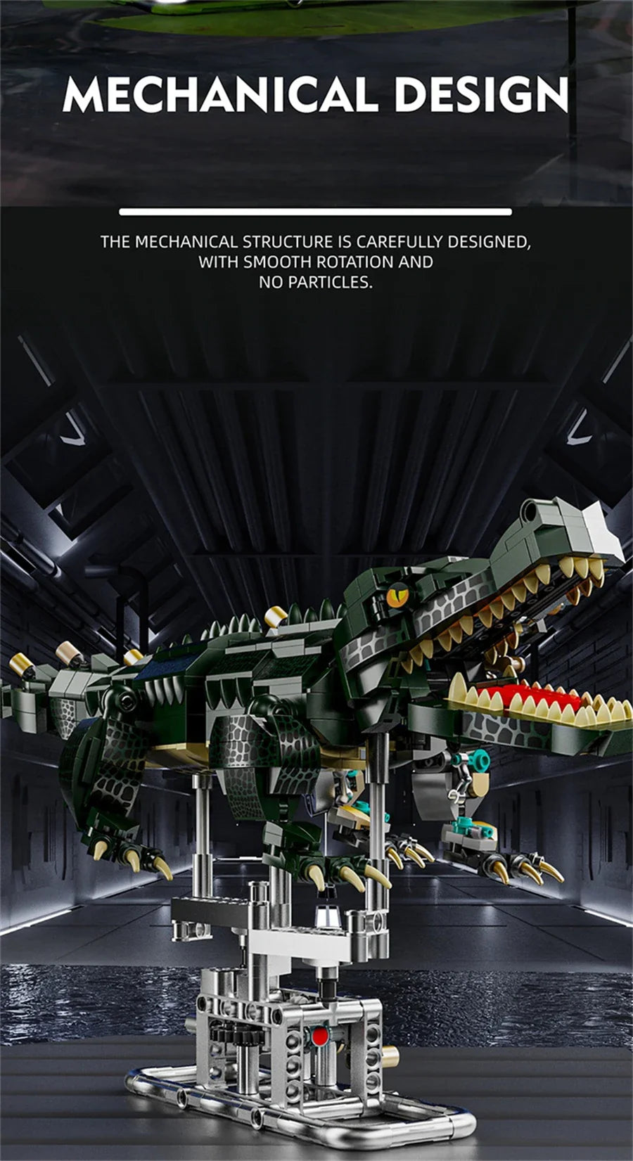 Mechanical Shark & Sea Life Building Blocks Set – Crocodile, Parrot, Mantis, Frog, Manta Ray Toy for Kids