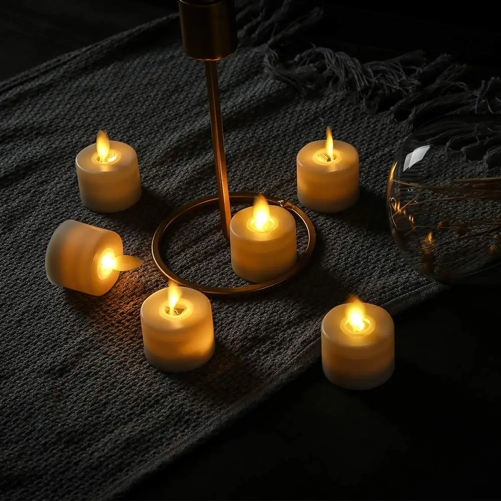 Flameless LED Candles with Moving Wick - 4 or 6 Set with Remote Control for Weddings, Christmas, Church - Realistic Electronic Candle