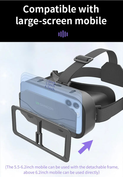 VR Glasses Virtual Reality Headset – 3D Lenses Smart Goggles for Smartphones, Mobile Game Accessory