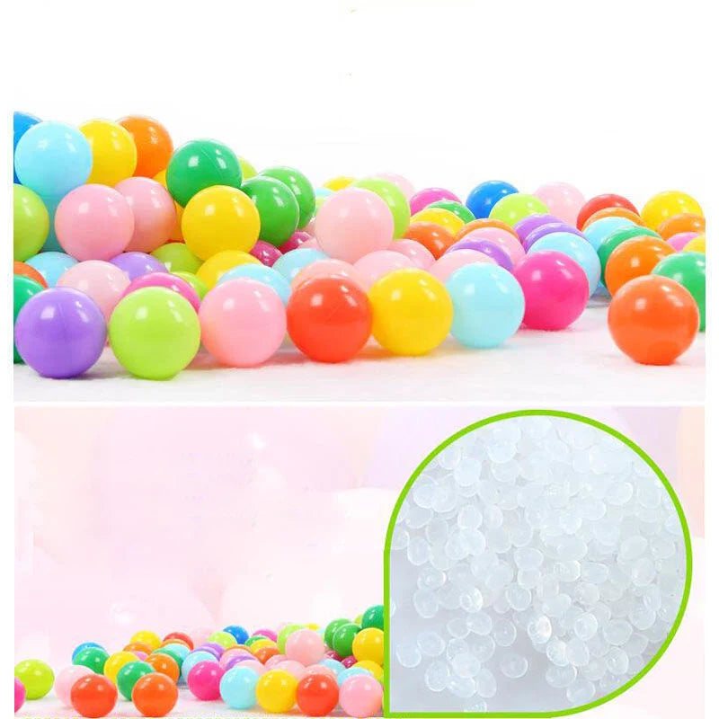 Colorful Baby Plastic Balls — Water Pool & Ocean Wave Balls with Basketball Hoop for Kids, Outdoor Tent Playhouse Toys