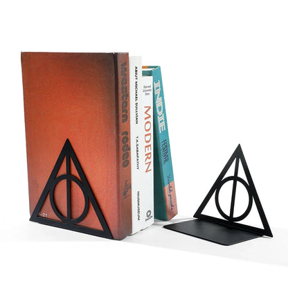 Triangle Metal Bookend – Heavy-Duty Iron Bookend for Desktop Organization, Home & Office Use