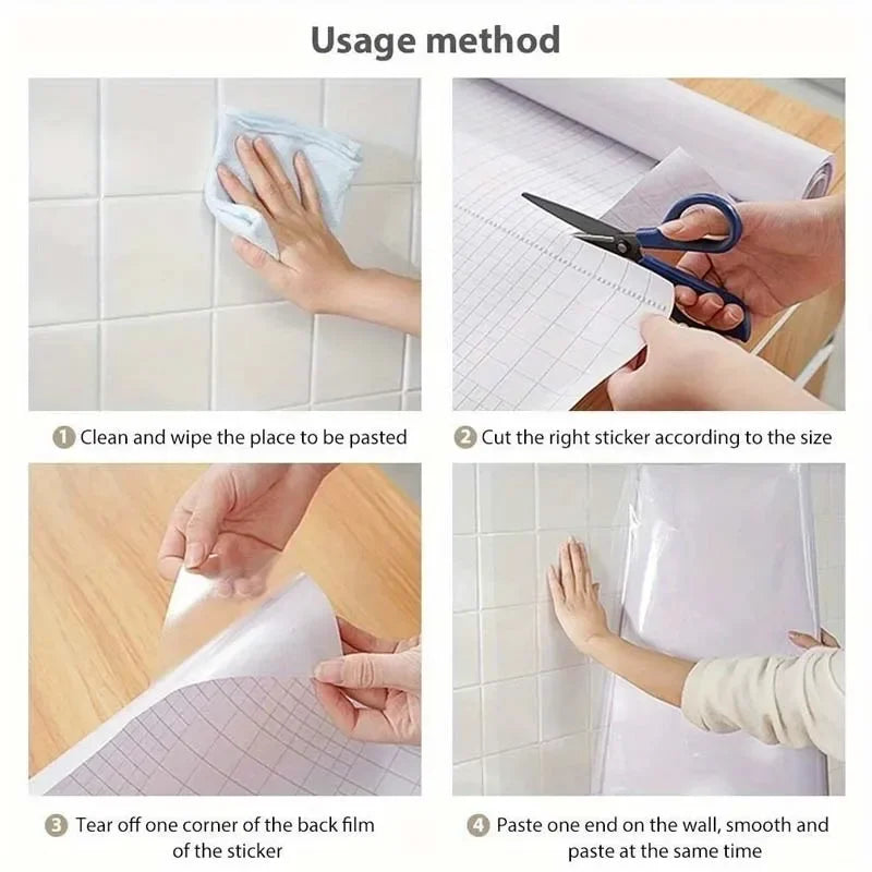 DIY Transparent Self-Adhesive Protective Film – Oil-Proof Furniture & Kitchen Bathroom Stickers