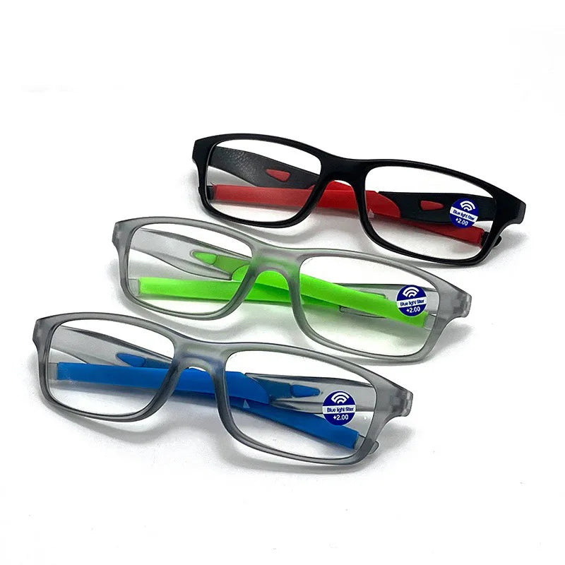 Vintage Sport Reading Glasses — Unisex Plastic Eyeglasses for Presbyopia & Hyperopia +1.0/+2.0/+3.0/+4.0