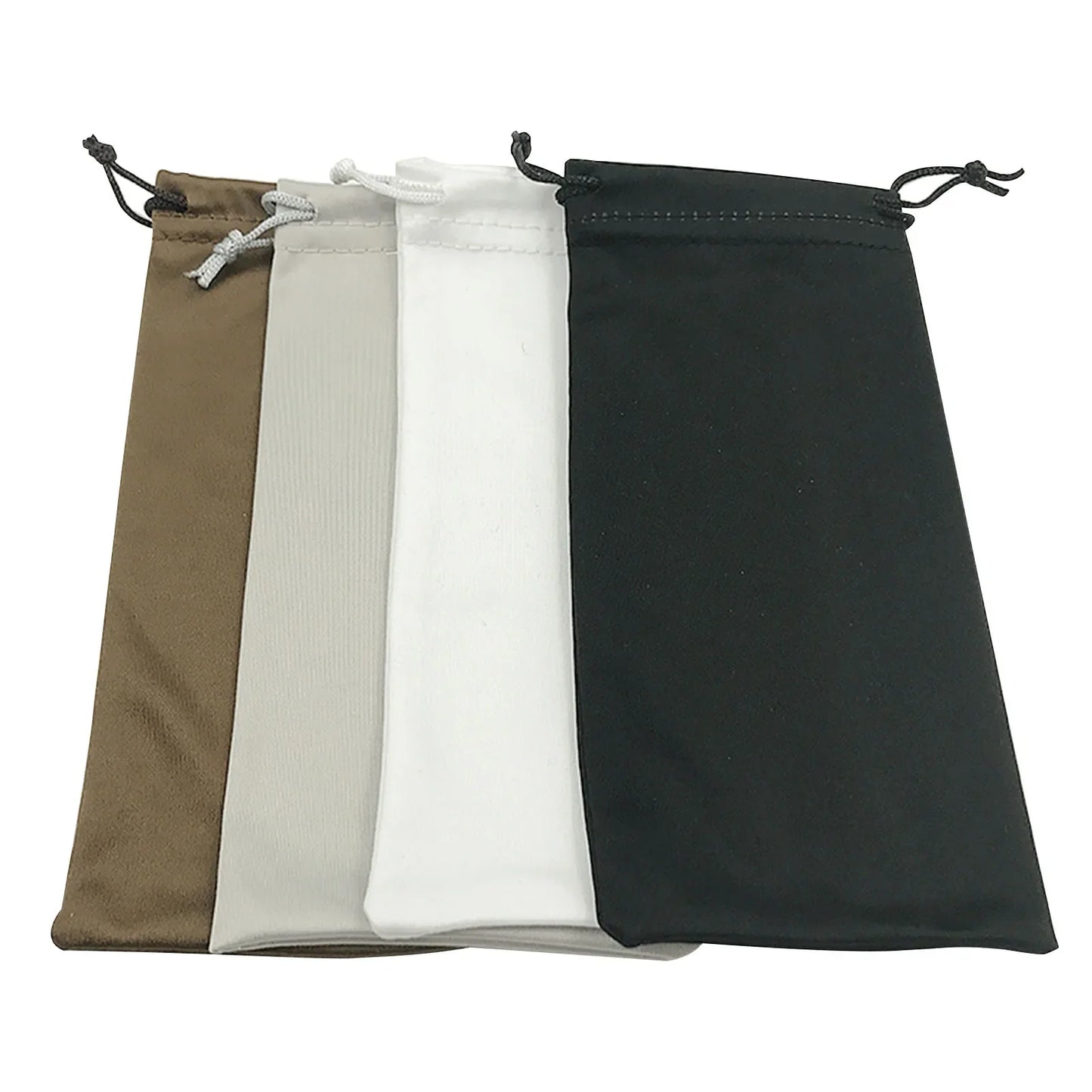 Microfiber Glasses Pouch – Soft Drawstring Eyewear Case 9×18cm, Solid Color Elastic Fabric Organizer