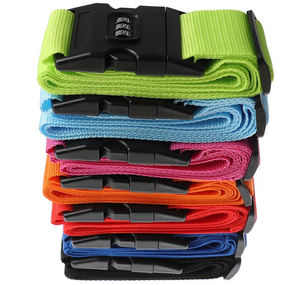 Adjustable Anti-Theft Luggage Strap — Password Lock Baggage Belt for Suitcase & Travel Bags