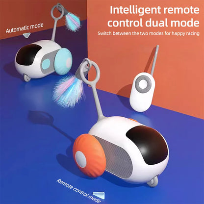 Smart Cat Toy: 2 Modes Automatic Moving Remote Controlled Toy Car for Cats & Dogs - Interactive Kitten Training & Pet Supplies
