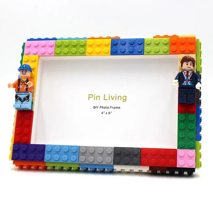 DIY Colorful Building Block Photo Frame - Creative Home Decor & Educational Family Activity Gift