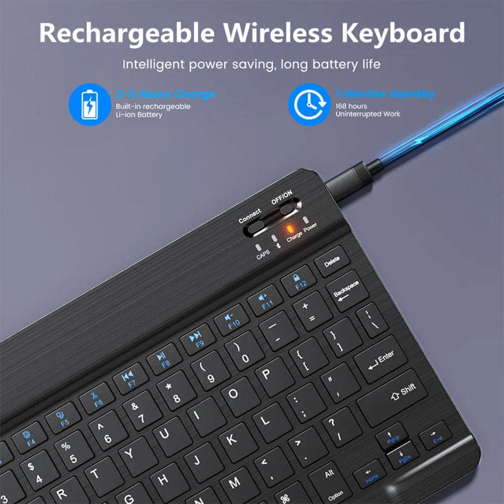Bluetooth Wireless Keyboard & Mouse Set – Multi-Language Support for iOS, Android, Windows, iPad & Tablets
