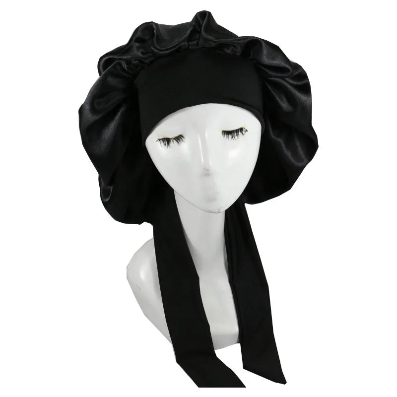 Unisex Satin Sleeping Hat - Solid Color Night Sleep Cap, Hair Care Bonnet, Nightcap for Women and  Men, Shower Turban