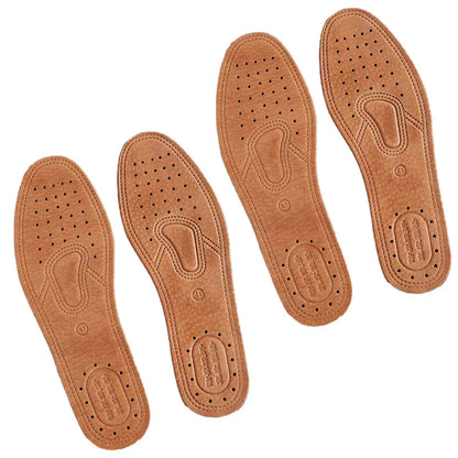 Real Cowhide Leather Insoles – Soft, Breathable, Anti-Slip Shock Absorbing Shoe & Boot Inserts