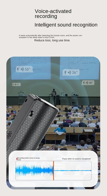 600-Hour Activated Voice Recorder – Espia USB Flash Magnet Dictaphone with Noise Reduction, 4GB-128GB MP3 Audio Player