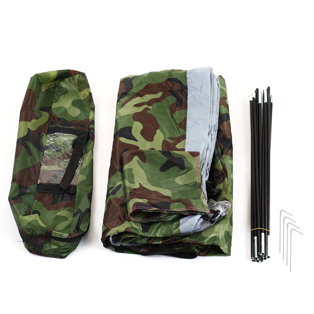 Waterproof Camping Tent: Windproof UV Sunshade Canopy for 1/2 Person - Single Layer Outdoor Portable Camouflage Tent Equipment