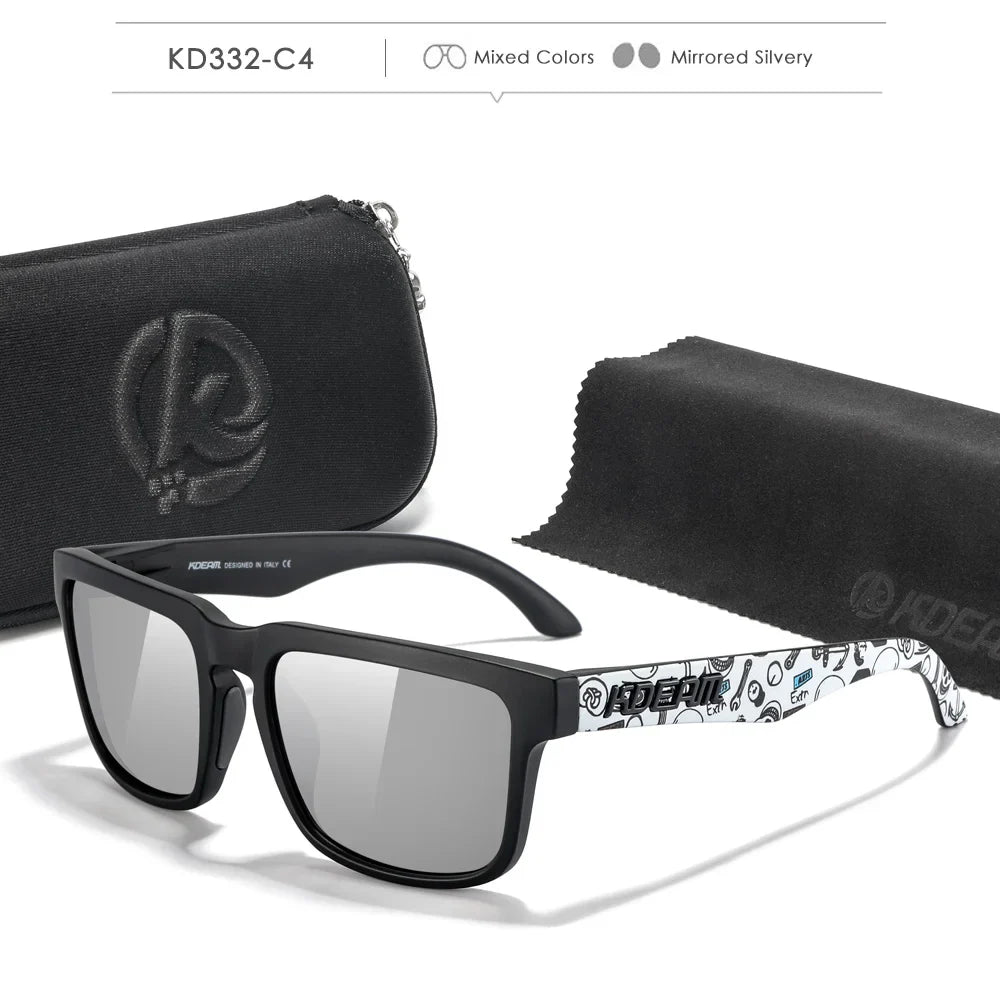 KDEAM Photochromic & Polarized Sunglasses - Category 3 Polarization, Unique Frame Surface Eyewear for Men & Women with Case