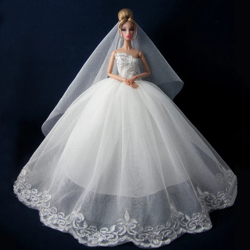 Barbie & 30cm BJD Doll Clothes — Princess, Wedding & Long Gown Dress Accessories for Doll Houses