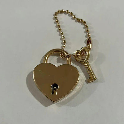 Antique Style Mini Heart-Shaped Padlock – Vintage Gold Key Lock for Diaries, Jewelry, and Weddings with Key