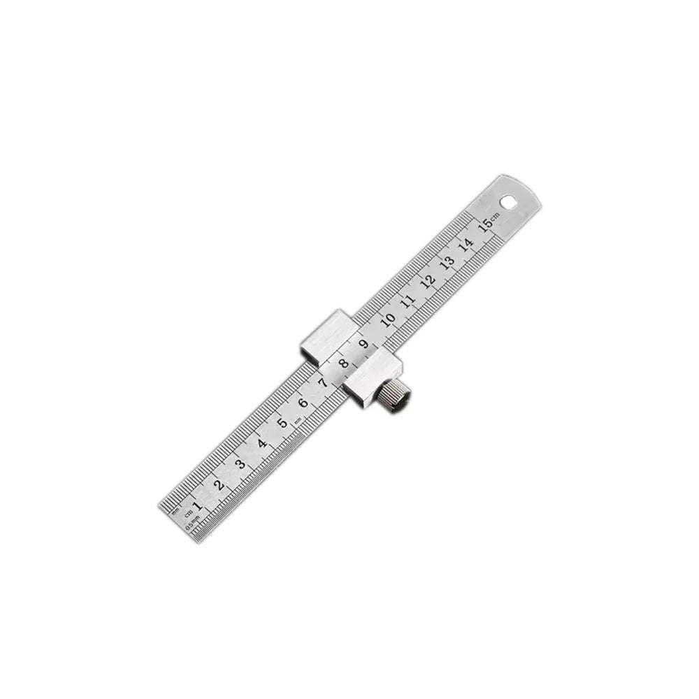 Metal Carpenter Square Ruler — Woodworking Measuring & Marking Gauge with Positioning Block
