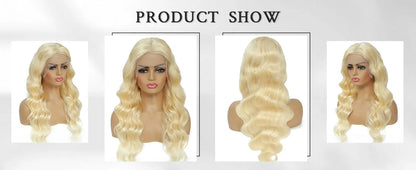 613 Blonde Lace Front Wig – 13x6 Human Hair, 250% Density Body Wave, Pre-Plucked 26 Inch Lace Front Wig