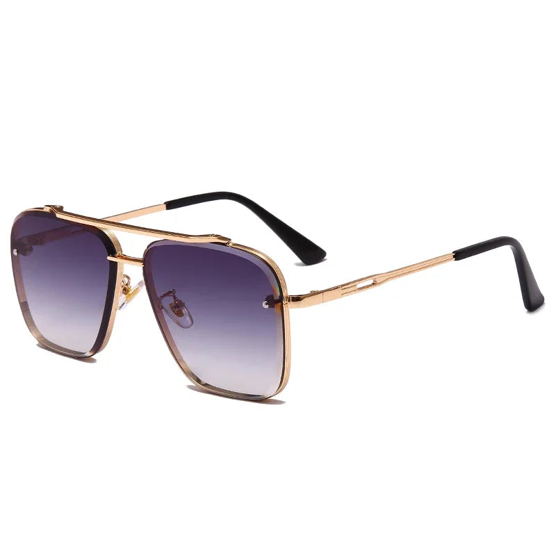 Classic Square Sunglasses — Vintage Metal UV400 Shades for Men & Women, Fashion Brand Design