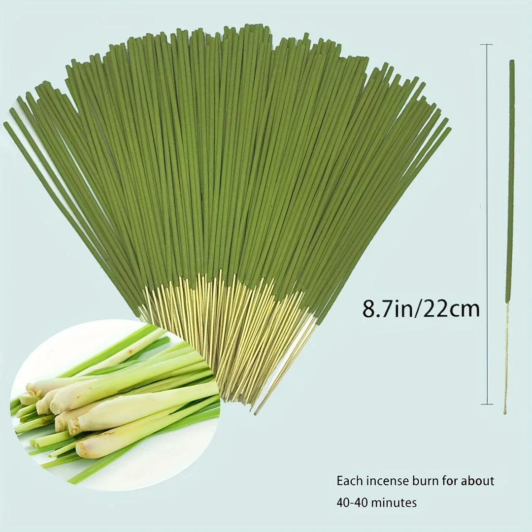 Extended Lemongrass Oil Incense Stick – 45-Minute Burning Artificial Wood for Home, Camping & Outdoor Air Purification