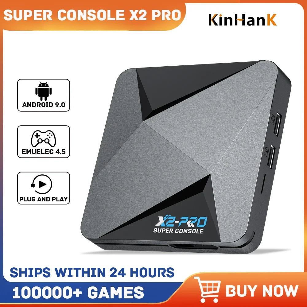 Super Console X2 Pro Retro Video Game Console – 100,000+ Games for MAME, ARCADE, Sega Saturn & DC, 4K HD
