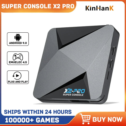 Super Console X2 Pro Retro Video Game Console – 100,000+ Games for MAME, ARCADE, Sega Saturn & DC, 4K HD