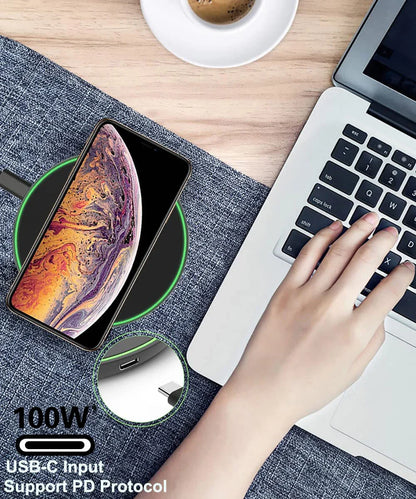 200W Fast Wireless Charger Pad — Induction Charging for iPhone 16/15/14/13/XS Max/Mini/X/XR & Samsung Xiaomi Huawei