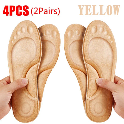 4D Massage Warm Pile Shoe Insoles – Super Soft Latex Sports Insoles with Arch Support, Orthopedic Running & Basketball Foot Comfort