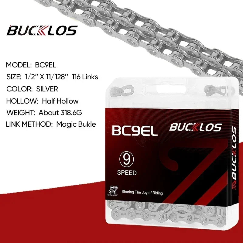 BUCKLOS MTB Bike Chain – 12 & 11 Speed Mountain & Road Bicycle Chain, Compatible with 8-12 Speed Cycling Parts