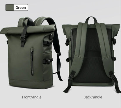HK Expandable Travel Backpack for Men – Large Capacity Waterproof 15.6” Laptop Bag, Hiking Rucksack & Cycling Daypack with USB Port