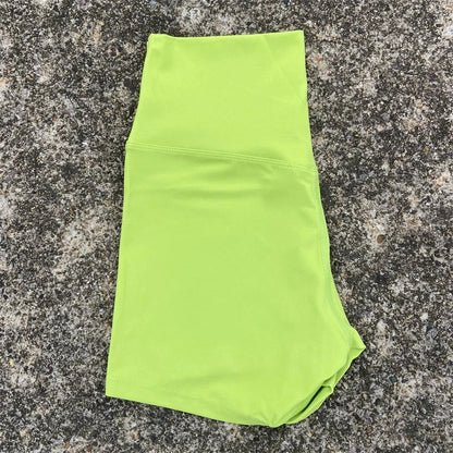 Women's High Waist Athletic Yoga Shorts – Solid Color Squat Proof Fitness Shorts for Running, Cycling & Training