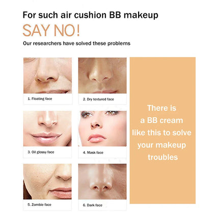 Air Cushion BB Cream with Butterfly Powder Puff – Moisturizing, Whitening, Oil-Control, Waterproof Foundation & Concealer Makeup