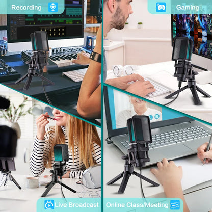 Zealsound RGB USB Condenser Microphone with Articulated Arm & Tripod – Gaming, Podcasting, Streaming, YouTube Recording Mic