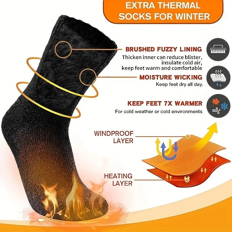 Ultra Thick Wool Socks for Men – Fleece-Lined Warm Autumn & Winter Cold-Resistant Long Socks, Perfect Gift