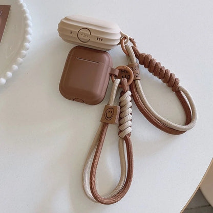 Caramel Soft Silicone Earphone Case with Bracelet — Fall Prevention Cover for AirPods 2, 3, Pro 2 Bluetooth Charging Box