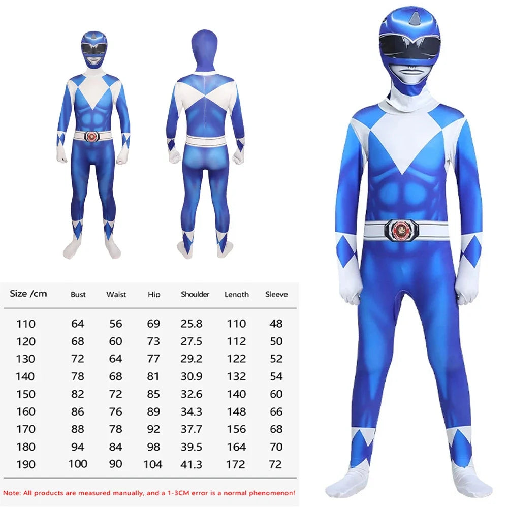Samurai Ranger Cosplay Costume Set - Superhero Jumpsuit & Mask for Halloween and Birthday Parties