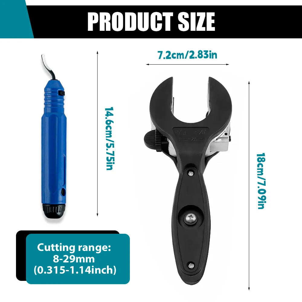 8–29mm Ratchet Tube Cutter – DIY Copper, Aluminum & PVC Pipe Cutting Tool with Deburring Accessories