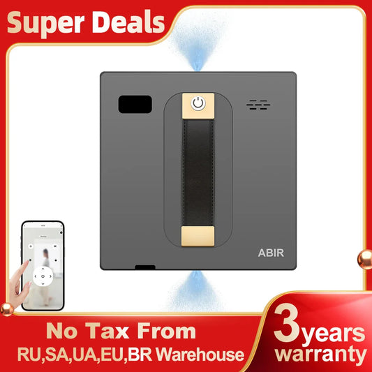 ABIR WD8 Robot Window Vacuum Cleaner – Dual Ultrasonic Spray, APP & Remote Control, Smart Home Glass Mop & Auto Wall Cleaning Robot