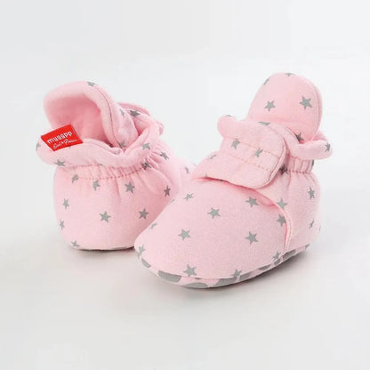 Meckior Baby Socks Shoes – Star Toddler First Walkers Booties, Soft Cotton Anti-Slip Shoes for Boys and Girls