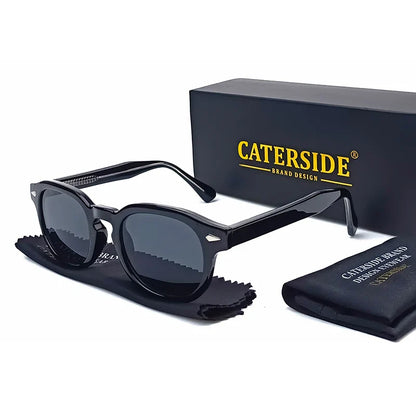 CATERSIDE Retro Round Sunglasses — Luxury Punk Pin Temple Shades for Men & Women, Sports, Leisure & Party UV400 Eyewear