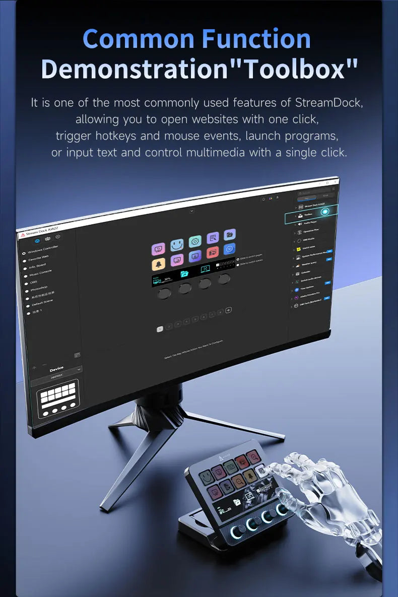 Ajazz AKP05 Pro Touch Bar Keyboard – Dynamic Backlit Keys, Vibration Feedback, Multi-Functional Desktop Assistant