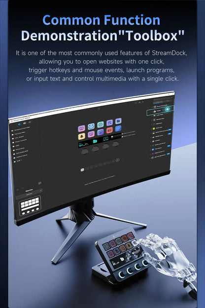 Ajazz AKP05 Pro Touch Bar Keyboard – Dynamic Backlit Keys, Vibration Feedback, Multi-Functional Desktop Assistant