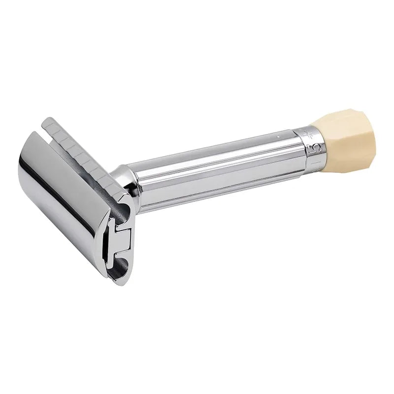 MingShi Adjustable Safety Razor – Men's Zinc Alloy Metal Shaver with 9-Speed Sharpness and 5 Blades