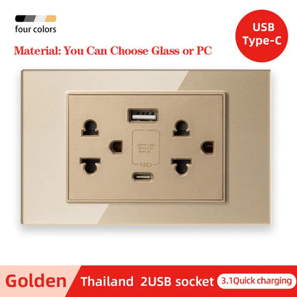 Herepow 118 Series Dual USB Wall Socket - Thailand & American Standard Smart Plug Adapter with Type-C 3.1A Fast Charging