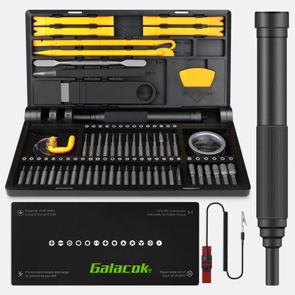 71-in-1 Precision Electric Screwdriver Set — Cordless with 48 Magnetic Bits, Phillips, LED, Torque Control & Tweezers for PC & Phone Repair