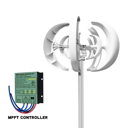 3000W Vertical Wind Turbine – 12V/24V/48V Small Windmill with 220V Output for Home & Farm, Includes MPPT Controller