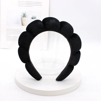Velvet Sponge Spa Headband – Wide Padded Makeup & Face Washing Hairband for Skincare, Shower & Beauty Routine for Women & Girls