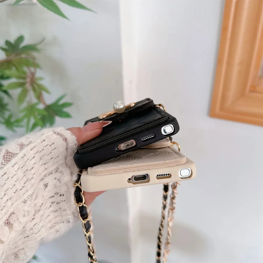 3D Bowknot Crossbody Wallet Phone Case — Card Holder Soft Cover for Samsung Galaxy S25 Ultra / S24 / S23 / S22+ / S21 / S20 FE / Note20