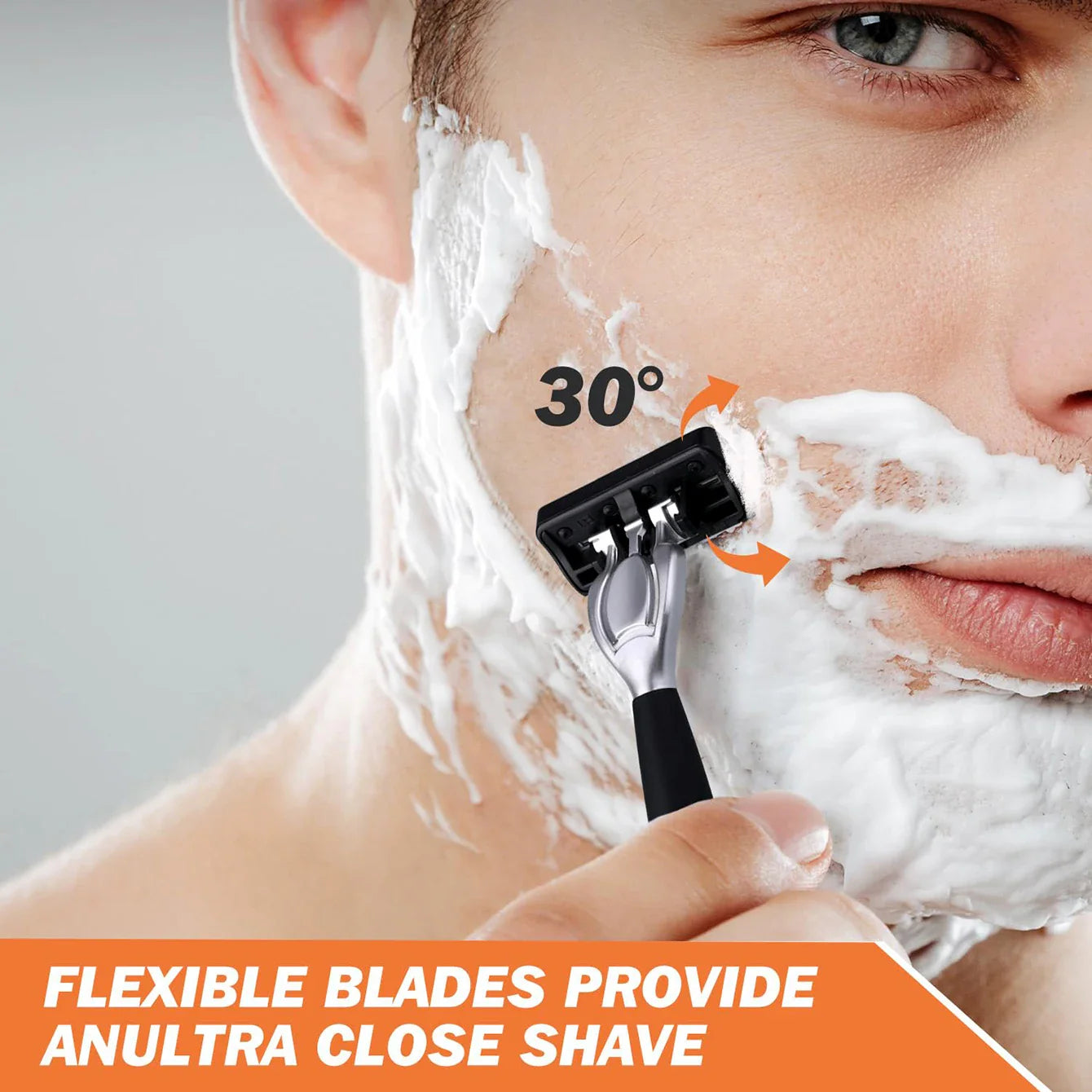 Men’s 7-Layer Stainless Steel Safety Razor – Washable Manual Shaver with Beard Guard & Metal Razor Holder
