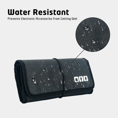 Tech Travel Essential: Electronic Organizer Cord Pouch - Roll-Up Case for USB Cables, Charger, and Phone Accessories